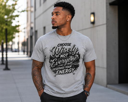 Choose Wisely Graphic T-Shirt – Not Everyone Deserves Your Energy Motivational Tee