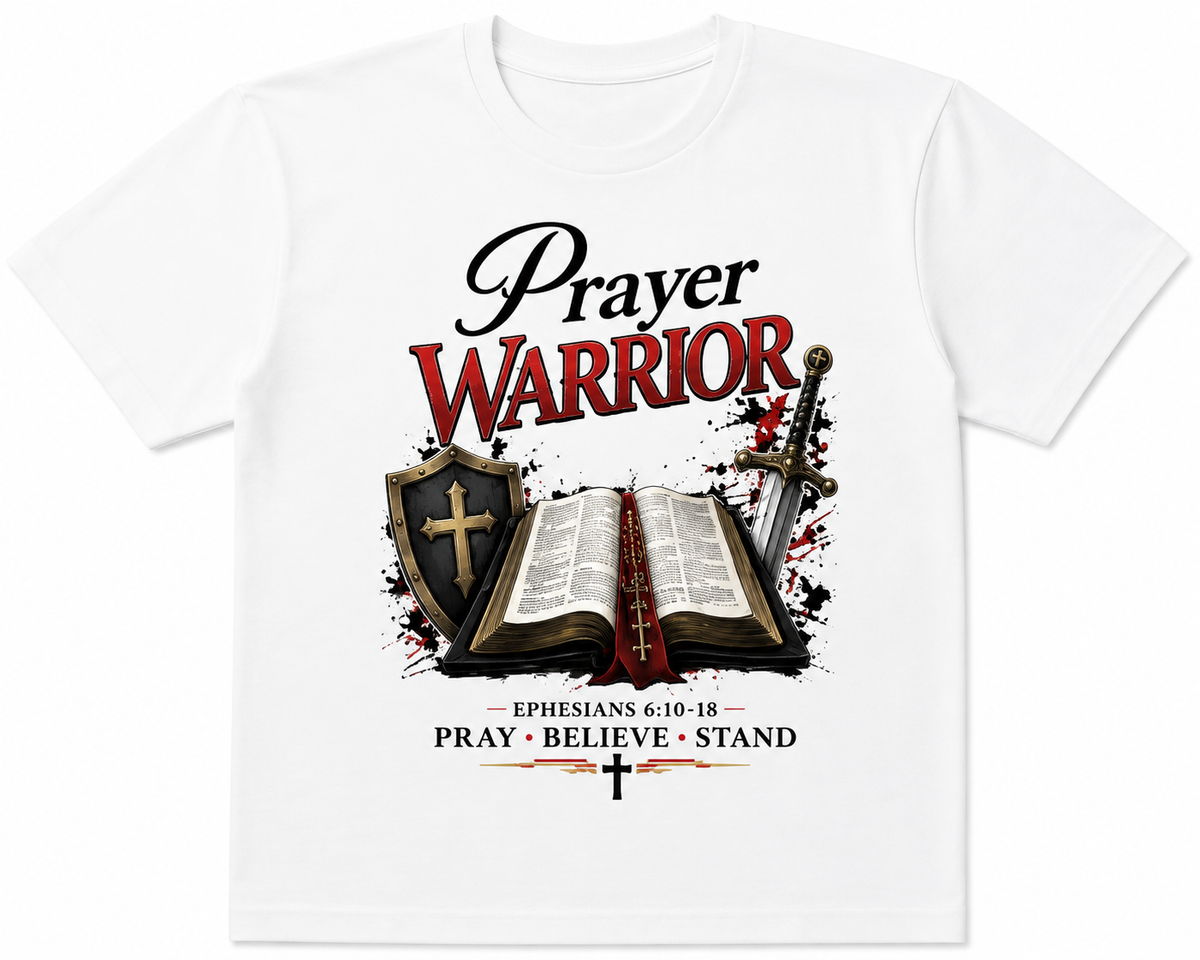 Prayer Warrior Christian Graphic T-Shirt – Faith-Based Bible Inspired Tee