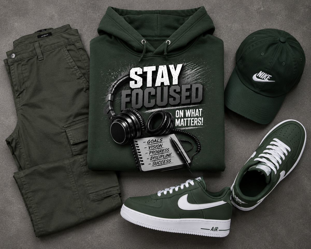 Stay Focused On What Matters Graphic Hoodie – Motivational Streetwear Hoodie