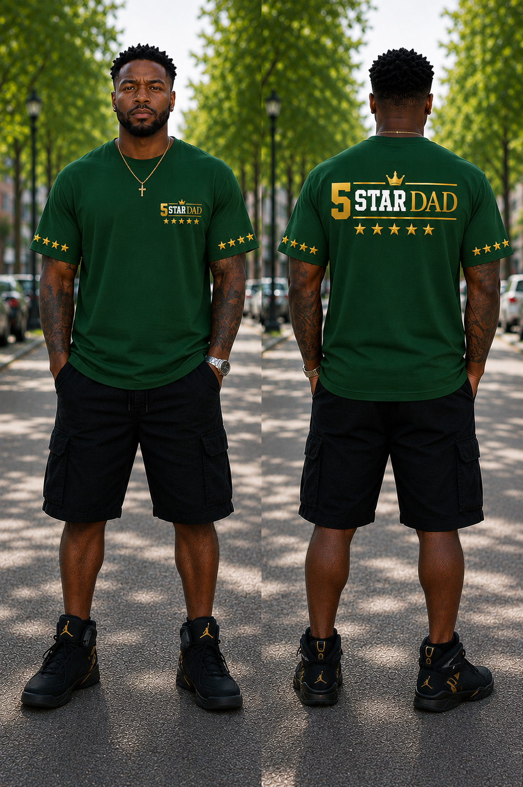 5 Star Dad Graphic T-Shirt | Premium Father's Day Gift for the World's Best Dad | Premium Father's Day Gift for Proud Dads