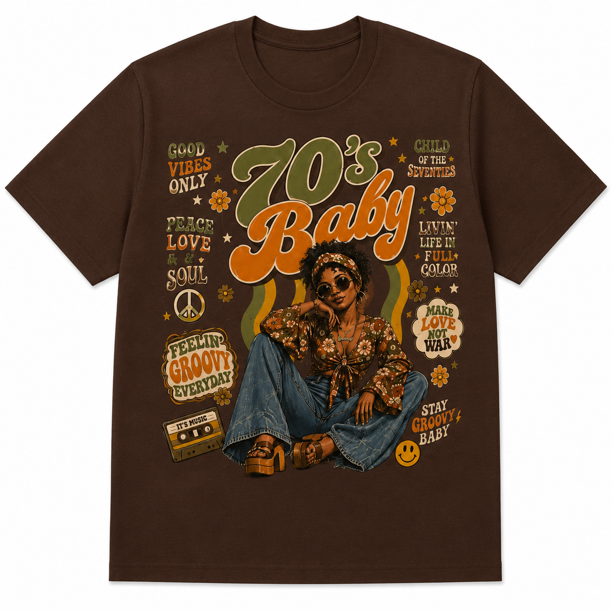 70’s Baby Retro Graphic T-Shirt – Vintage Disco Groovy 1970s Tee