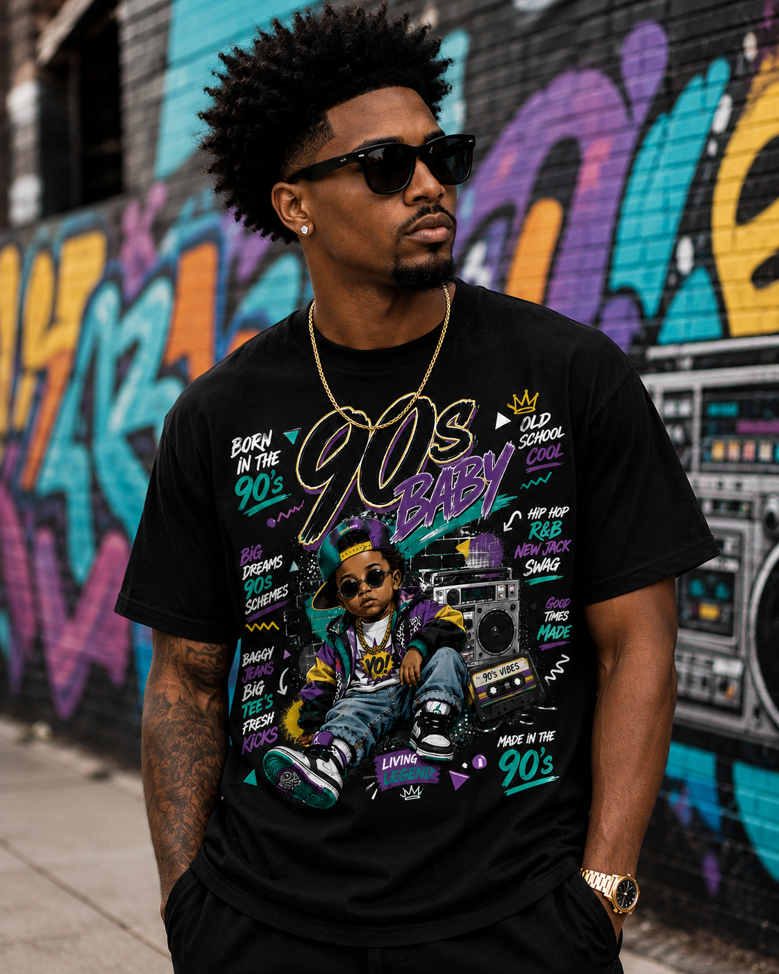 90's Baby Graphic T-Shirt | Retro Hip Hop Vintage Tee | Old School Streetwear Shirt for Men & Women