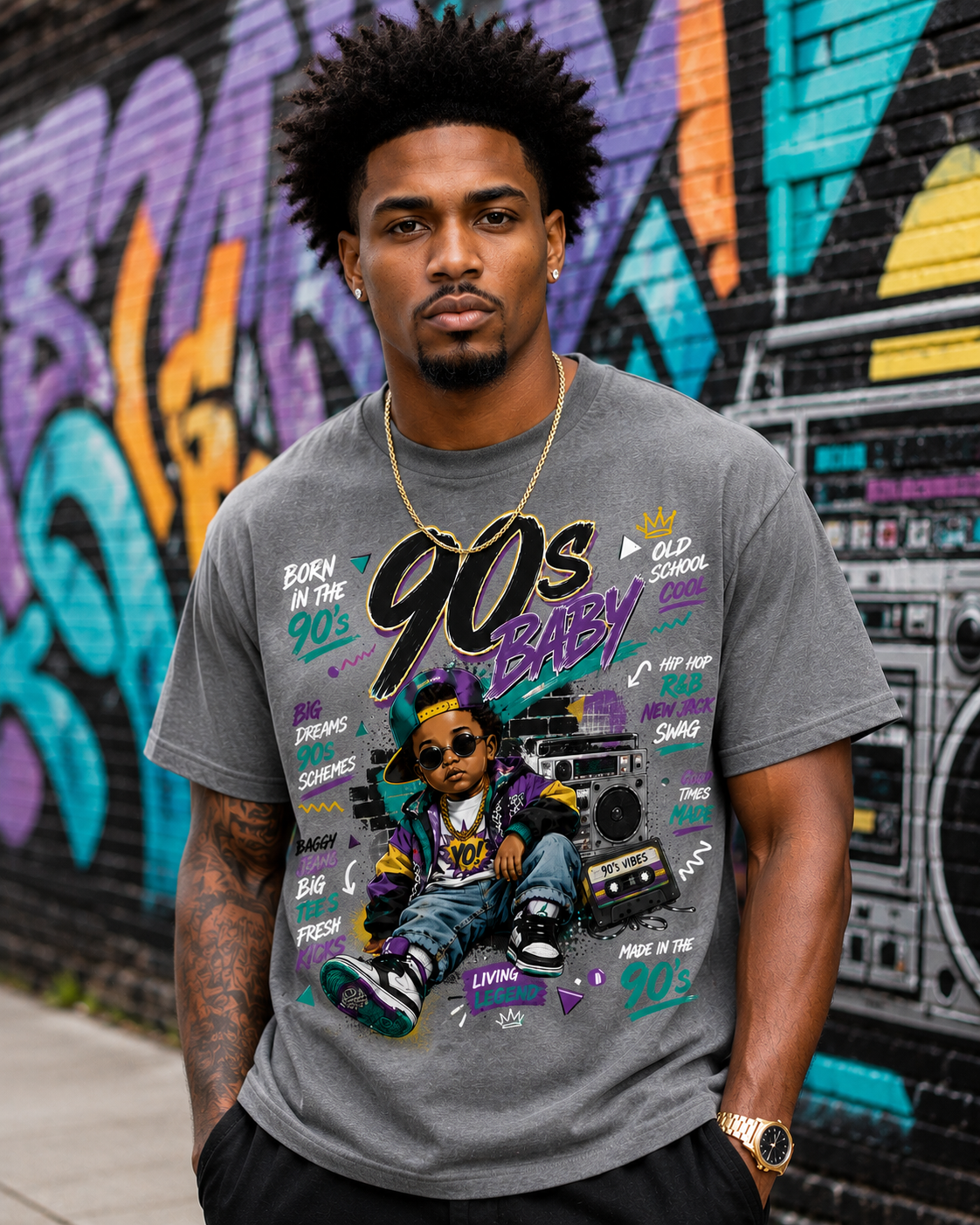 90's Baby Graphic T-Shirt | Retro Hip Hop Vintage Tee | Old School Streetwear Shirt for Men & Women
