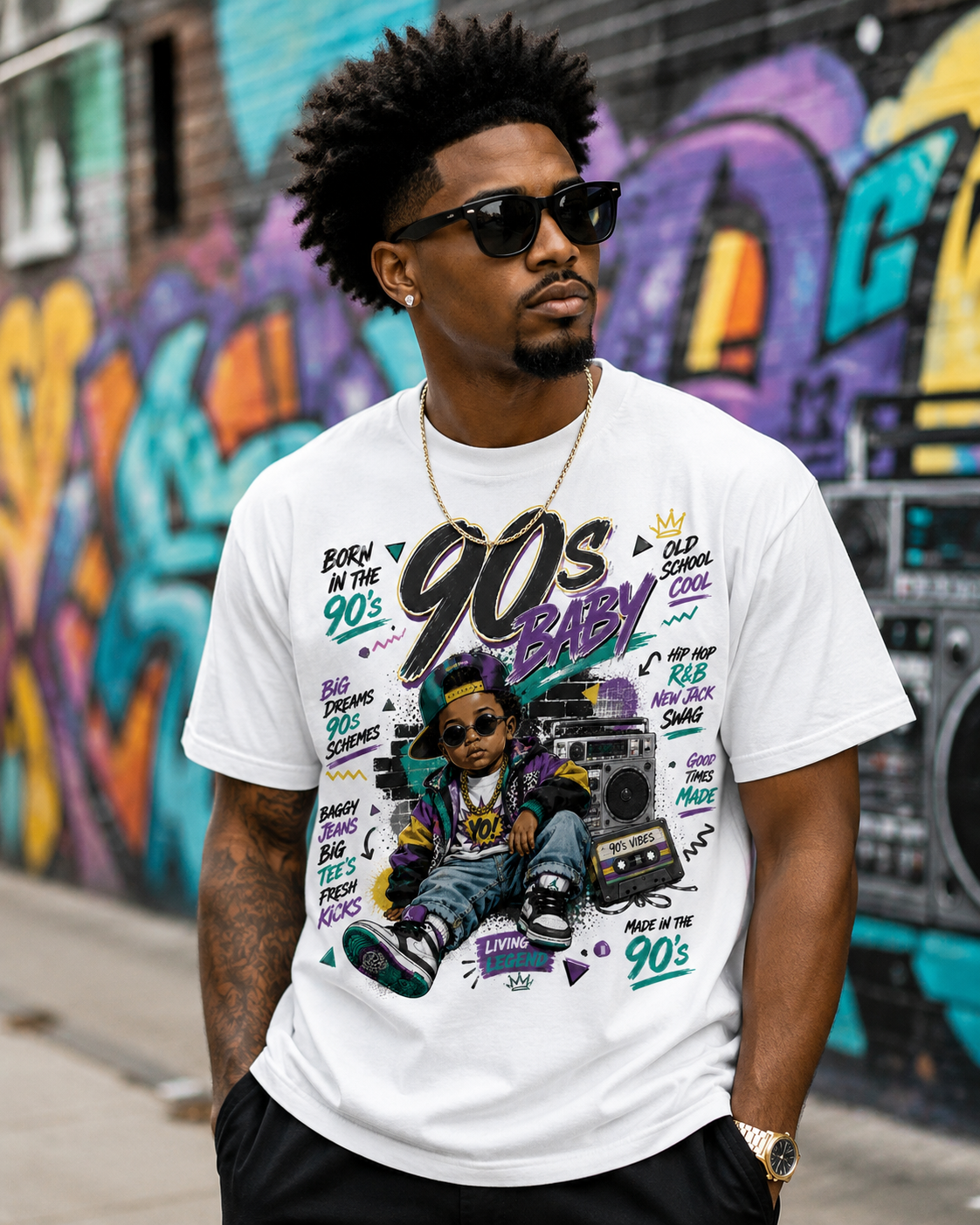 90's Baby Graphic T-Shirt | Retro Hip Hop Vintage Tee | Old School Streetwear Shirt for Men & Women