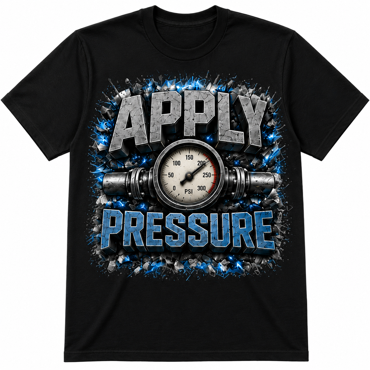 Apply Pressure Graphic T-Shirt – Motivational Pressure Gauge Streetwear Tee
