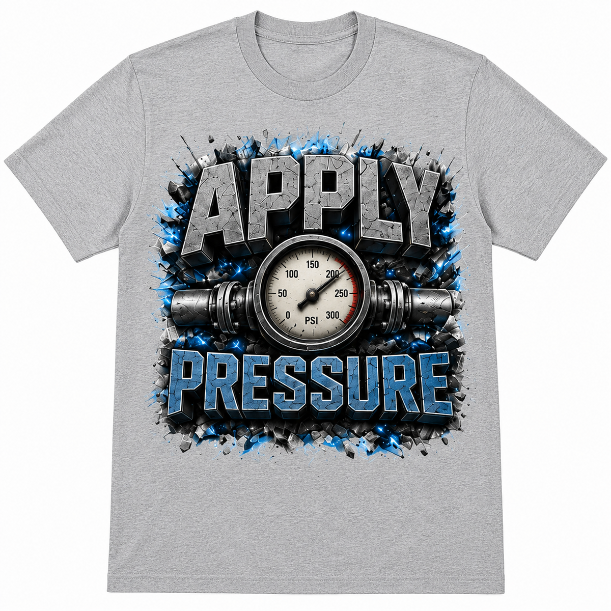 Apply Pressure Graphic T-Shirt – Motivational Pressure Gauge Streetwear Tee