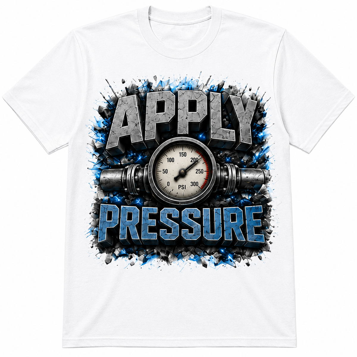 Apply Pressure Graphic T-Shirt – Motivational Pressure Gauge Streetwear Tee