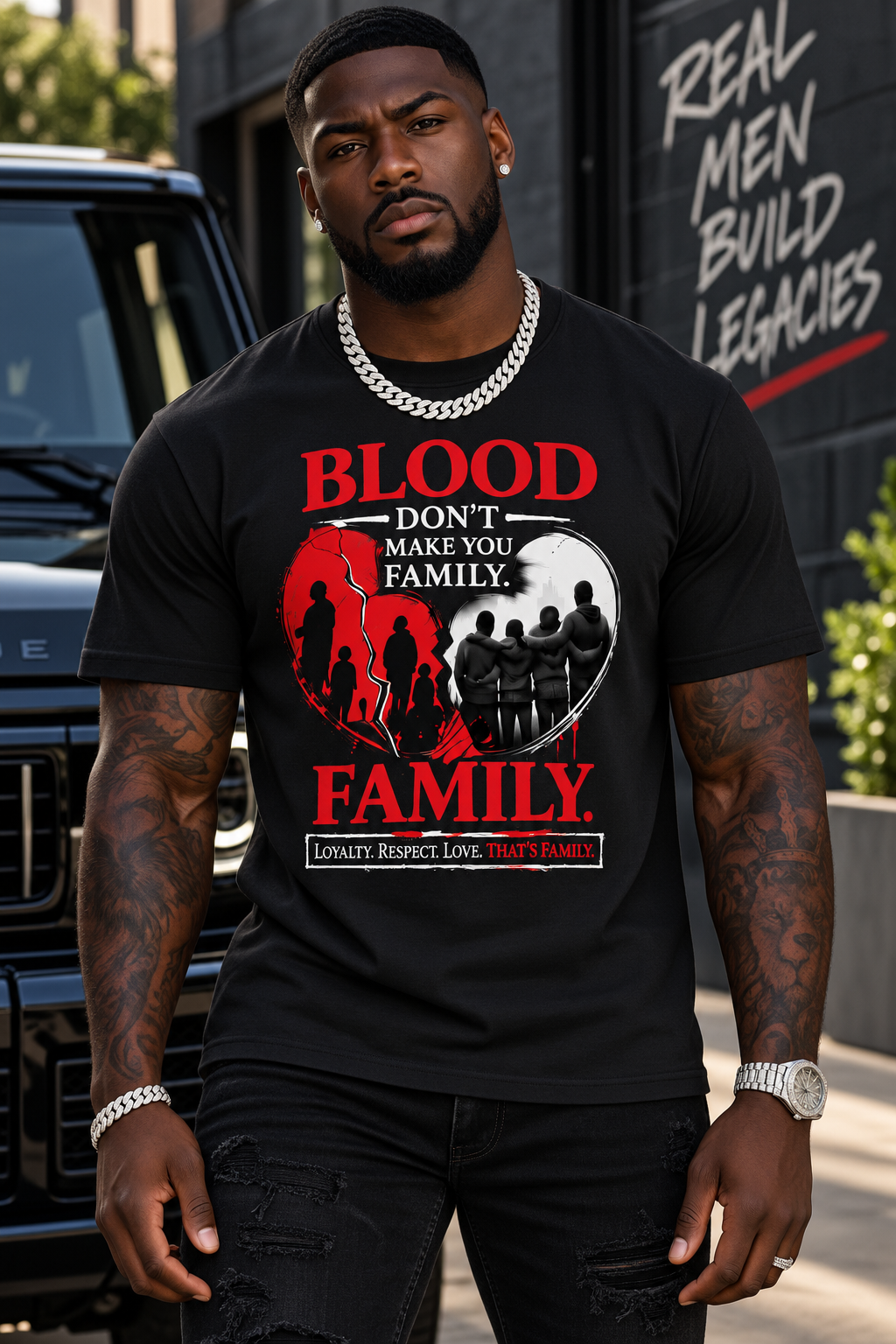 Blood Don't Make You Family T-Shirt – Loyalty Over Bloodline Graphic Tee