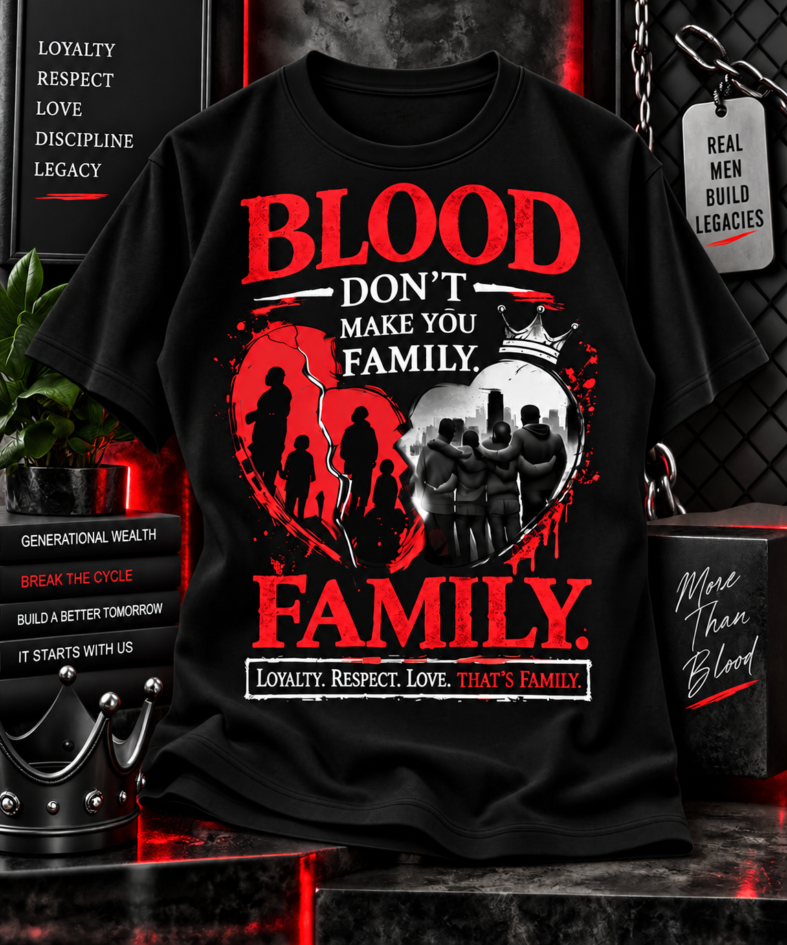 Blood Don't Make You Family T-Shirt – Loyalty Over Bloodline Graphic Tee