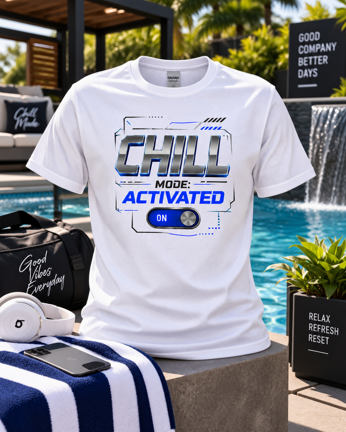 Chill Mode Activated Graphic T-Shirt – Relaxed Vibes Statement Tee