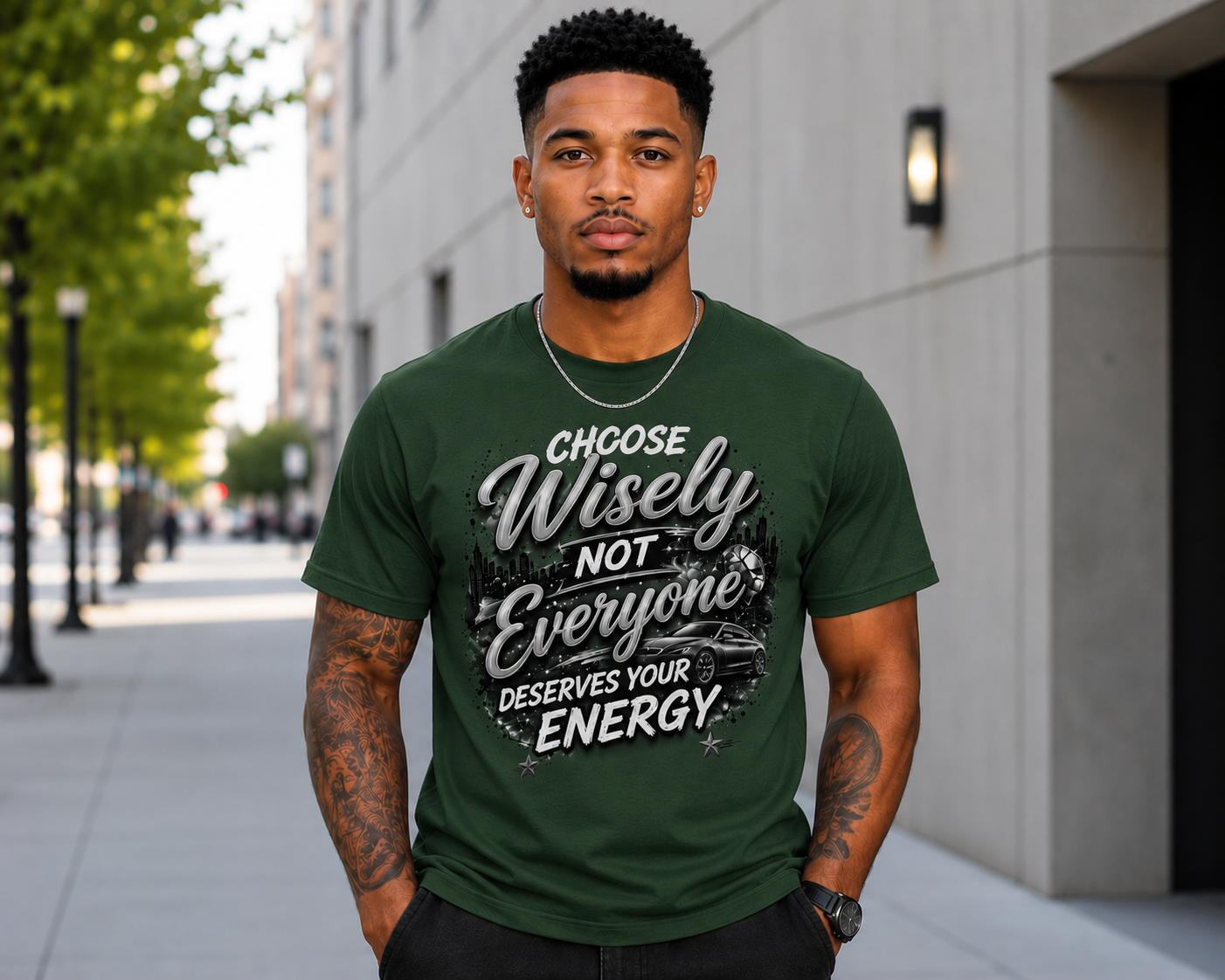 Choose Wisely – Not Everyone Deserves Your Energy Graphic T-Shirt | Motivational Streetwear Tee | Positive Mindset Statement Shirt