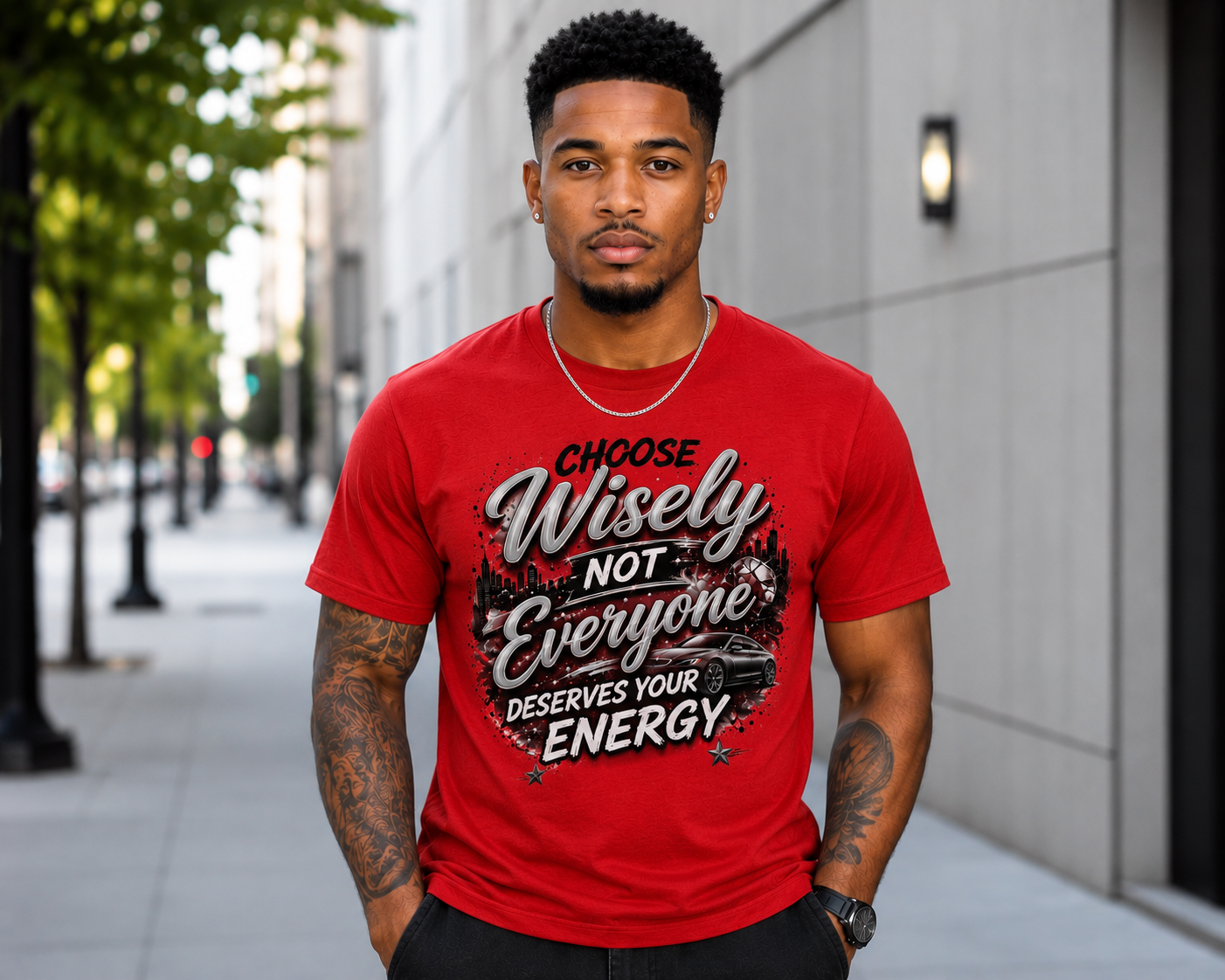 Choose Wisely – Not Everyone Deserves Your Energy Graphic T-Shirt | Motivational Streetwear Tee | Positive Mindset Statement Shirt