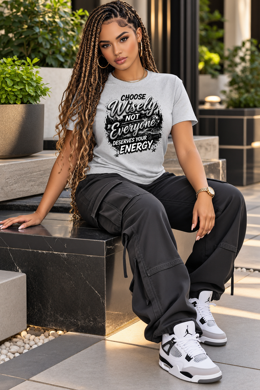 Choose Wisely Graphic T-Shirt – Not Everyone Deserves Your Energy Motivational Tee