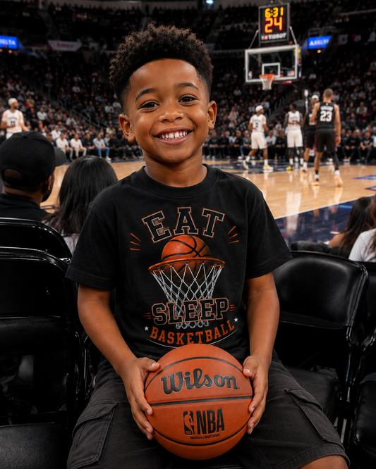 Eat Sleep Basketball Kids Graphic T-Shirt – Youth Basketball Tee