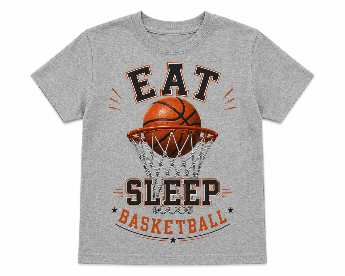 Eat Sleep Basketball Kids Graphic T-Shirt – Youth Basketball Tee