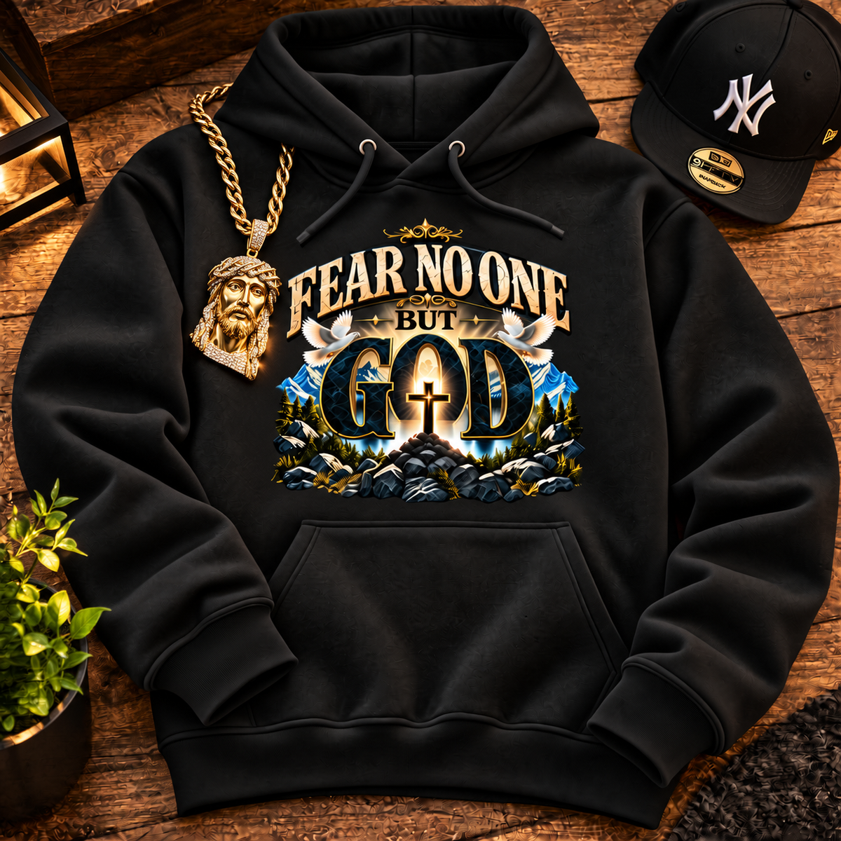 Fear No One But God Christian Graphic Hoodie – Faith-Based Inspirational Streetwear