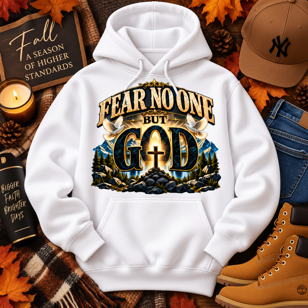 Fear No One But God Christian Graphic Hoodie – Faith-Based Inspirational Streetwear