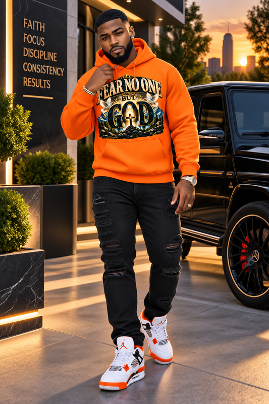 Fear No One But God Christian Graphic Hoodie – Faith-Based Inspirational Streetwear