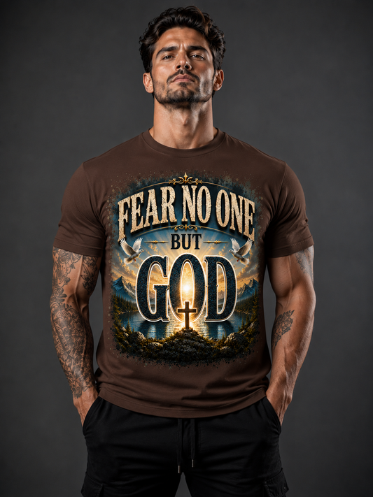 Fear No One But God Christian Graphic T-Shirt – Inspirational Faith-Based Tee