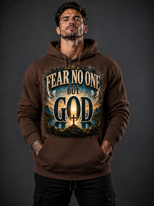 Fear No One But God Christian Graphic Hoodie| Faith-Based Religious Hoodie for Men & Women