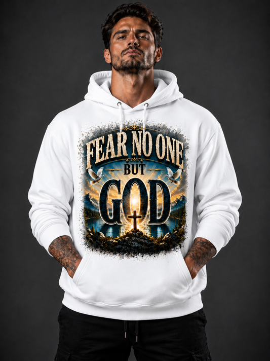 Fear No One But God Christian Graphic Hoodie| Faith-Based Religious Hoodie for Men & Women