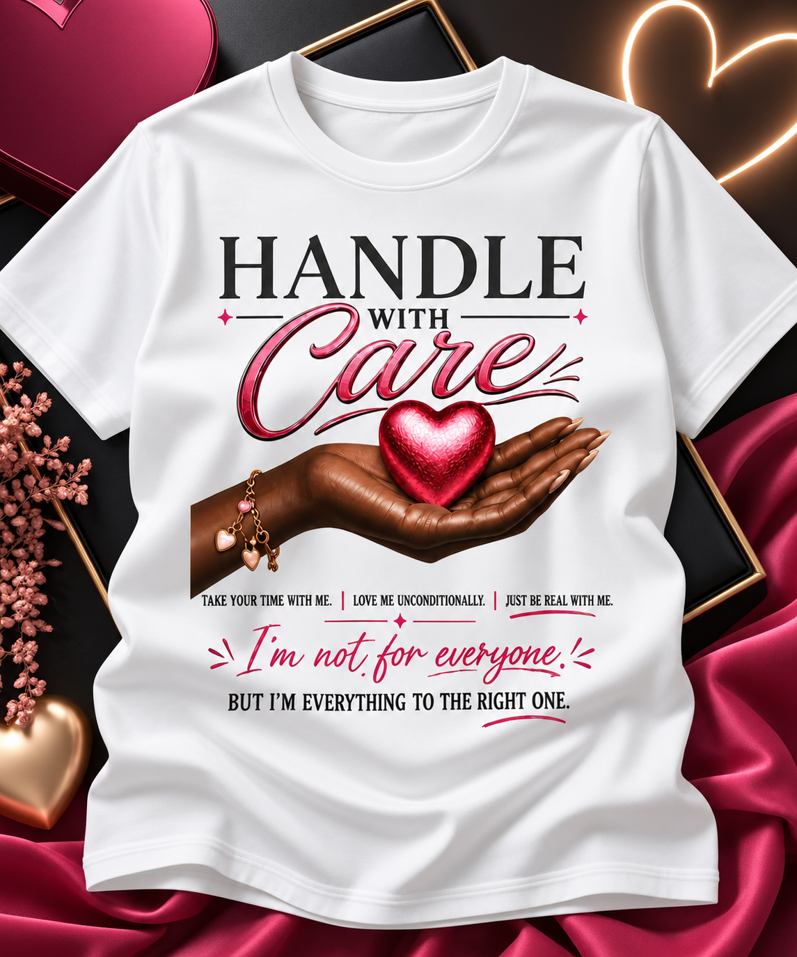 Handle With Care Graphic T-Shirt – Self-Love & Empowerment Statement Tee