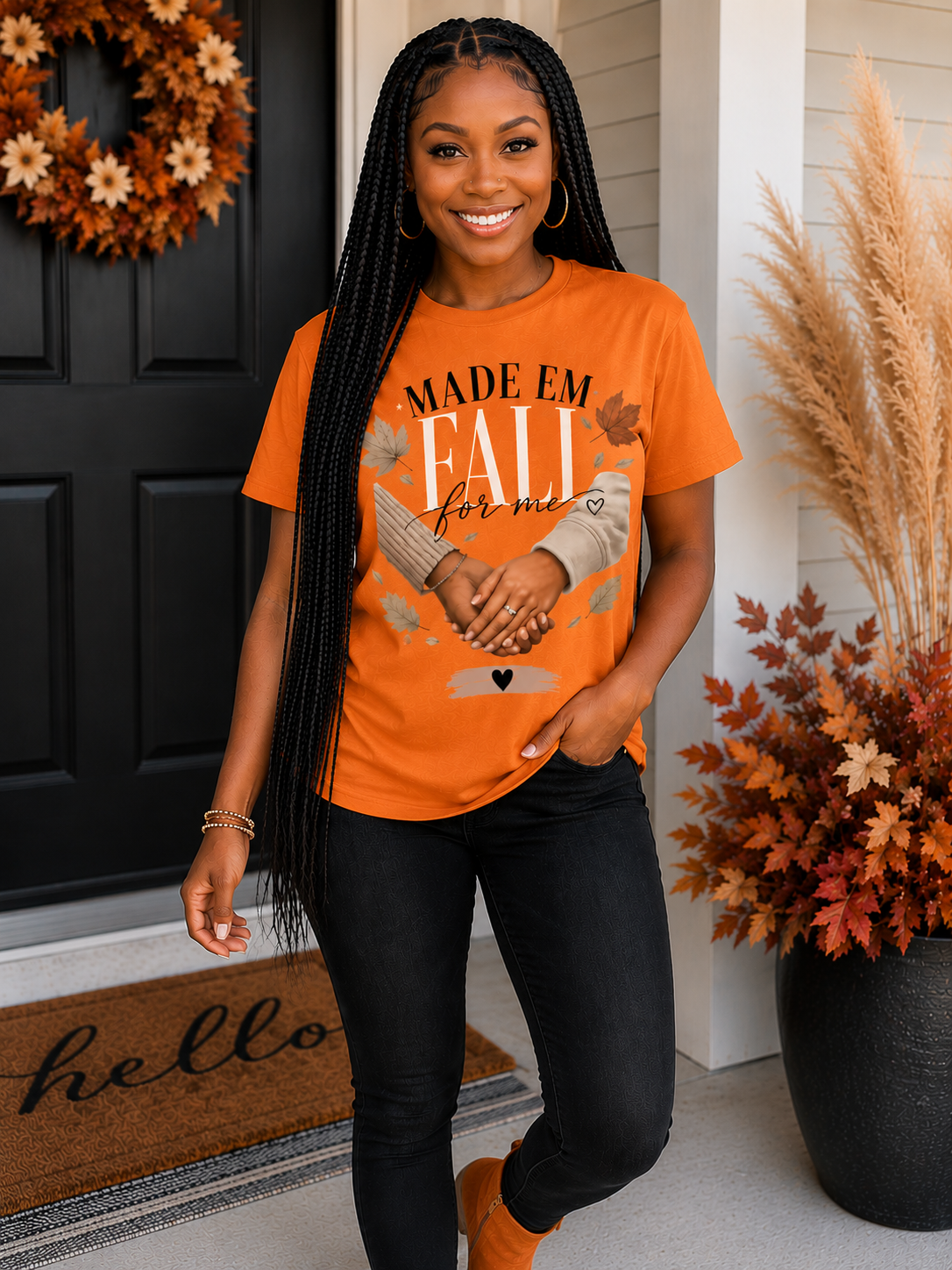 Made 'Em Fall For Me Graphic T-Shirt | Cute Women's Fall Shirt | Autumn Graphic Tee Cozy Fall Fashion