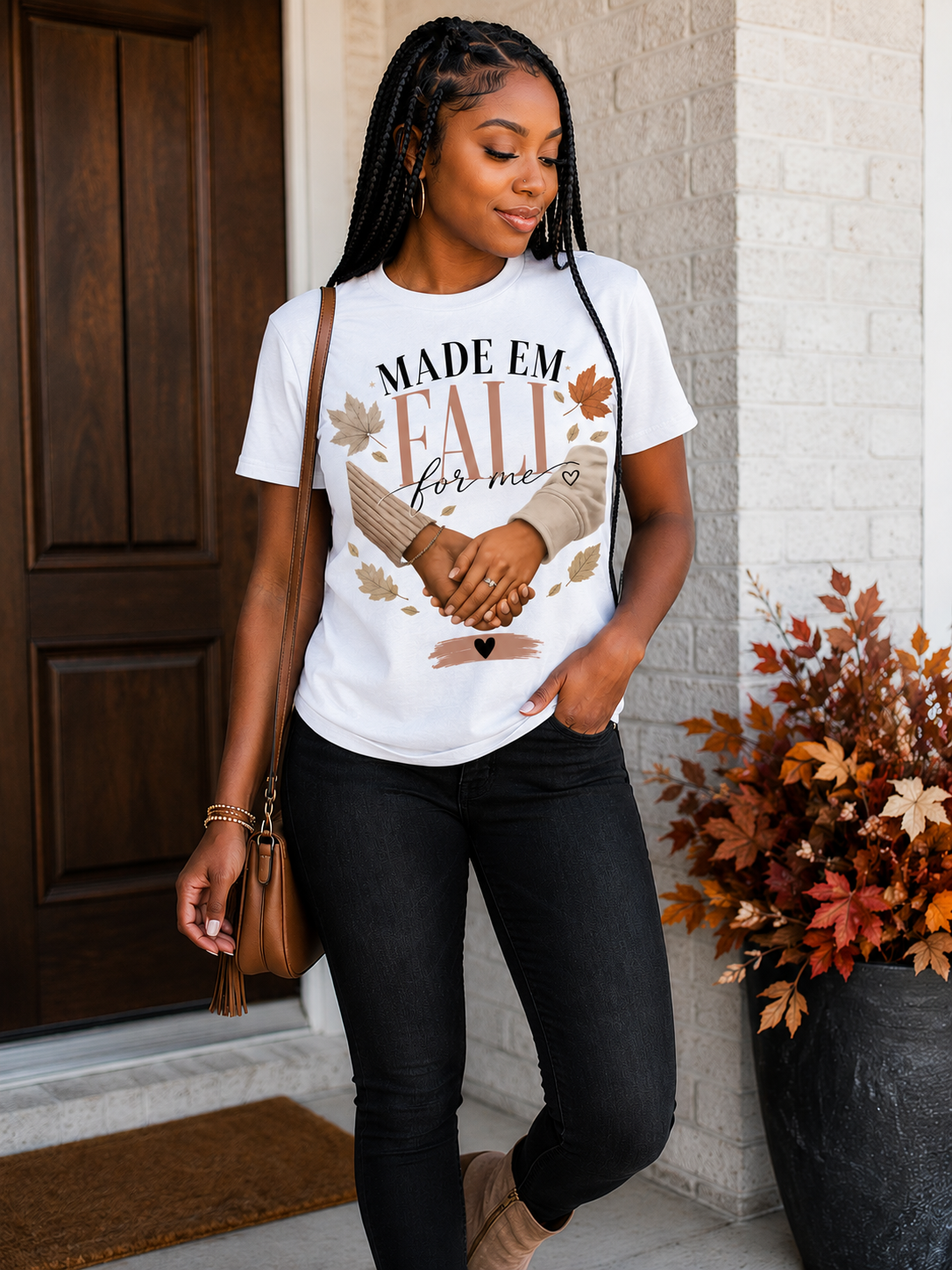 Made 'Em Fall For Me Graphic T-Shirt | Cute Women's Fall Shirt | Autumn Graphic Tee Cozy Fall Fashion
