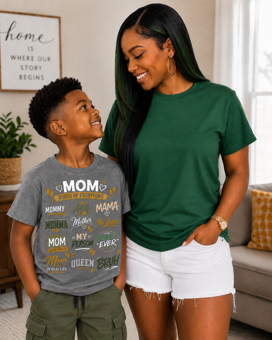 Mom Nicknames Typography Youth Tee | Mommy Mama Ma Dukes Shirt