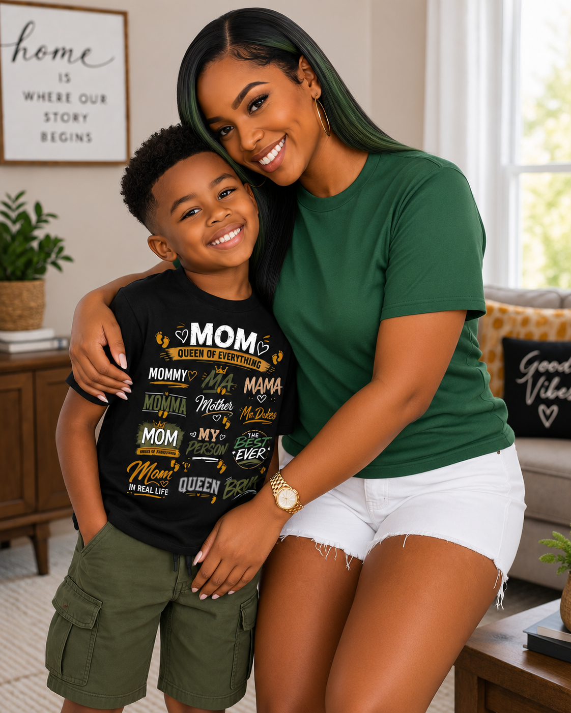 Mom Queen of Everything Youth Graphic T-Shirt – Kids Mom Shirt