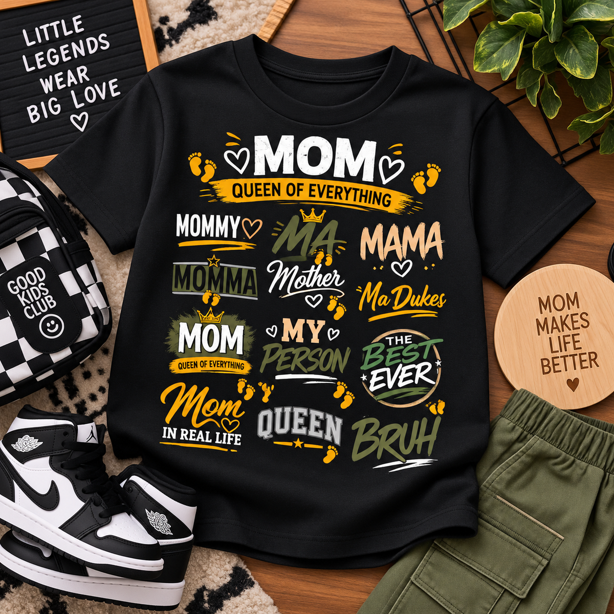 Mom Queen of Everything Youth Graphic T-Shirt – Kids Mom Shirt