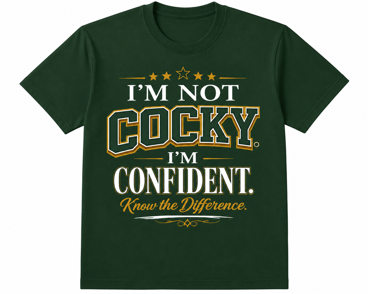 I’m Not Cocky. I’m Confident. Know the Difference Graphic T-Shirt – Motivational Streetwear Tee