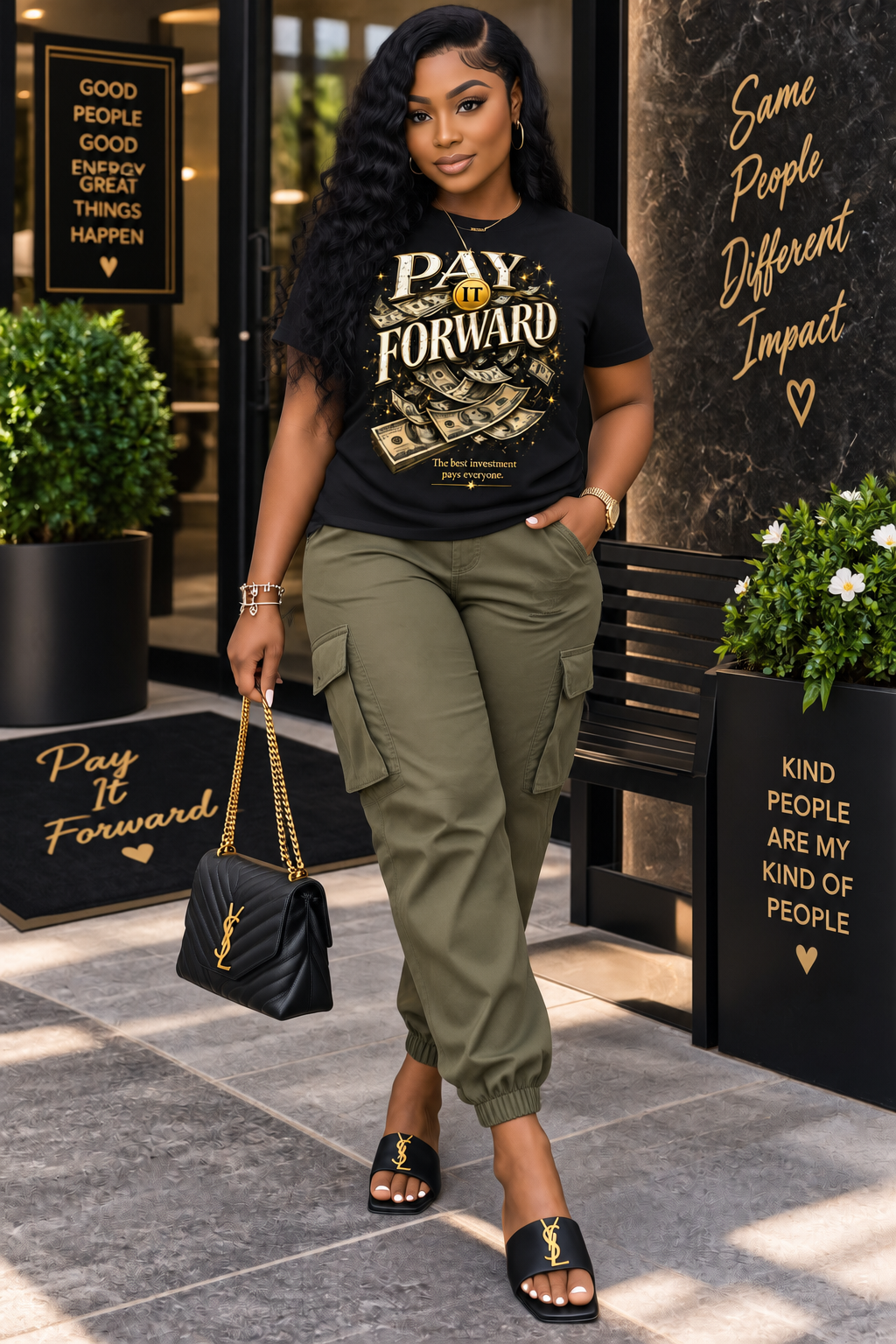 Pay It Forward Graphic T-Shirt – Inspirational Money-Themed Streetwear Tee