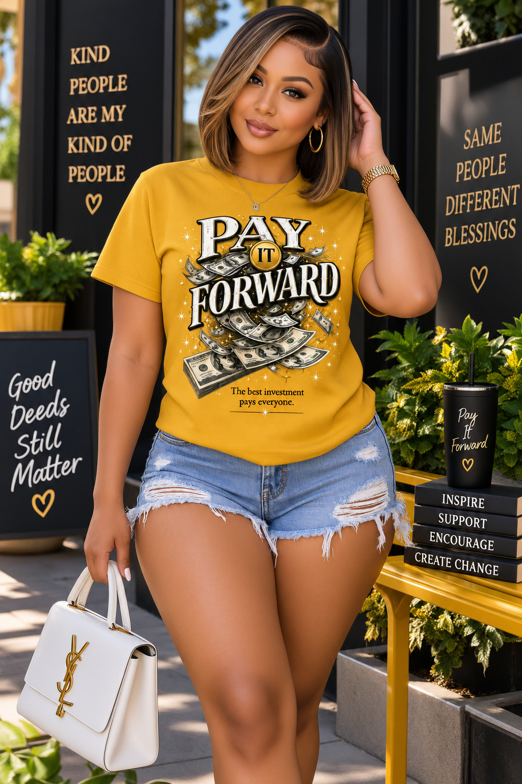 Pay It Forward Graphic T-Shirt – Inspirational Money-Themed Streetwear Tee