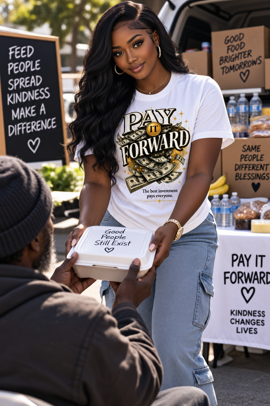 Pay It Forward Graphic T-Shirt – Inspirational Money-Themed Streetwear Tee