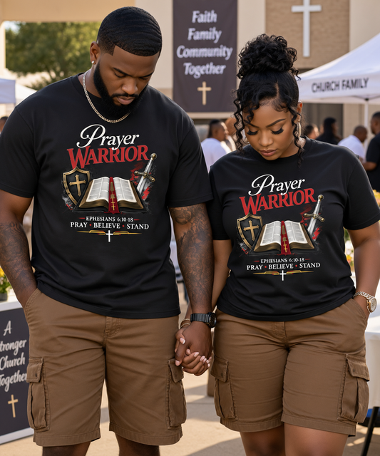 Prayer Warrior Christian Graphic T-Shirt – Faith-Based Bible Inspired Tee