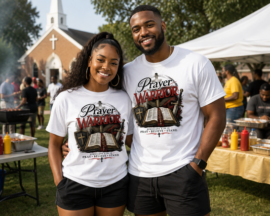 Prayer Warrior Christian T-Shirt – Faith-Based Graphic Tee with Bible Design
