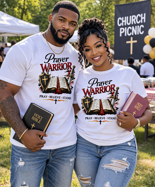 Prayer Warrior Christian Graphic T-Shirt – Faith-Based Bible Inspired Tee