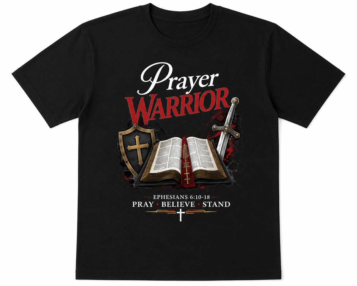 Prayer Warrior Christian Graphic T-Shirt – Faith-Based Bible Inspired Tee