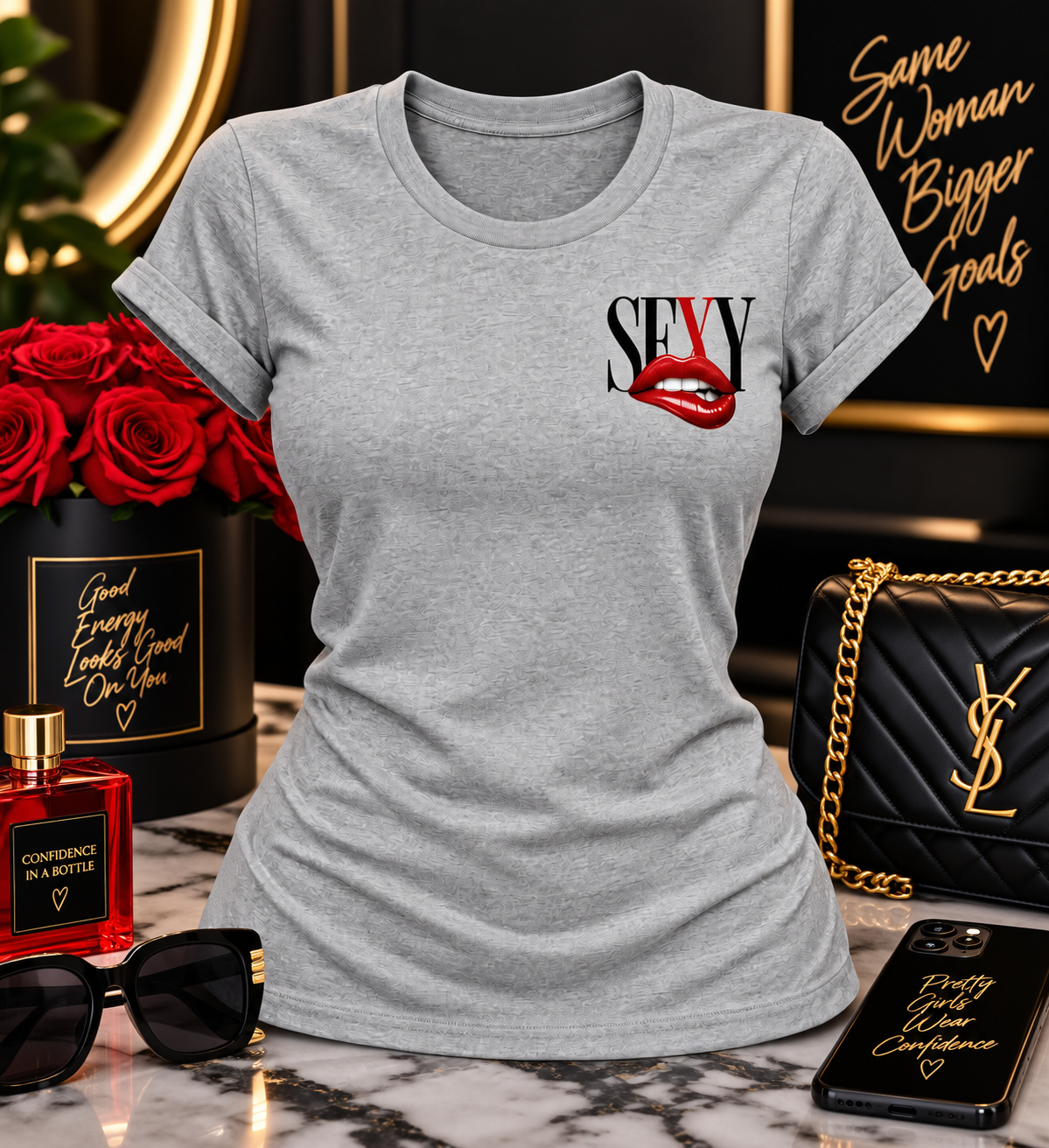 SEXY Biting Lips Women's Graphic T-Shirt