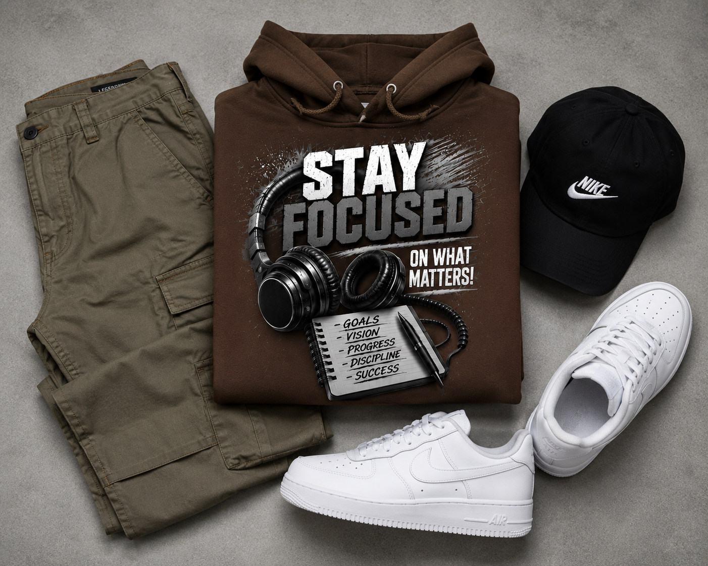Stay Focused On What Matters Graphic Hoodie – Motivational Streetwear Hoodie