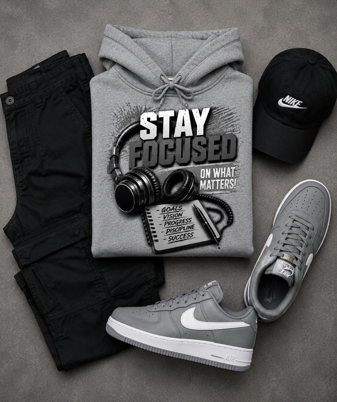 Stay Focused On What Matters Graphic Hoodie – Motivational Streetwear Hoodie
