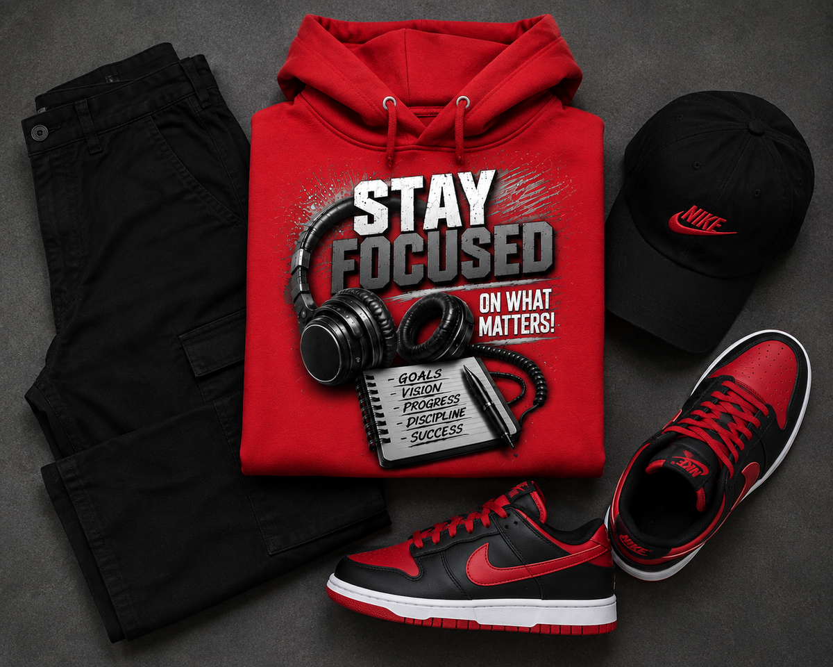 Stay Focused On What Matters Graphic Hoodie – Motivational Streetwear Hoodie