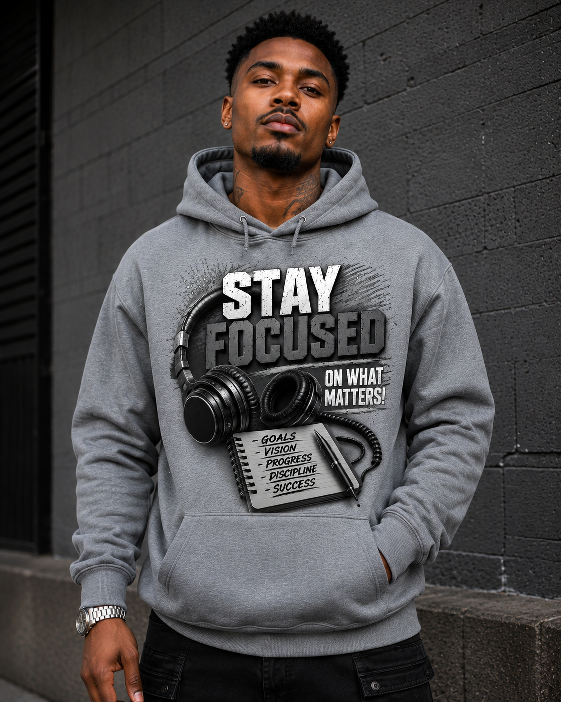 Stay Focused On What Matters Graphic Hoodie – Motivational Streetwear Hoodie