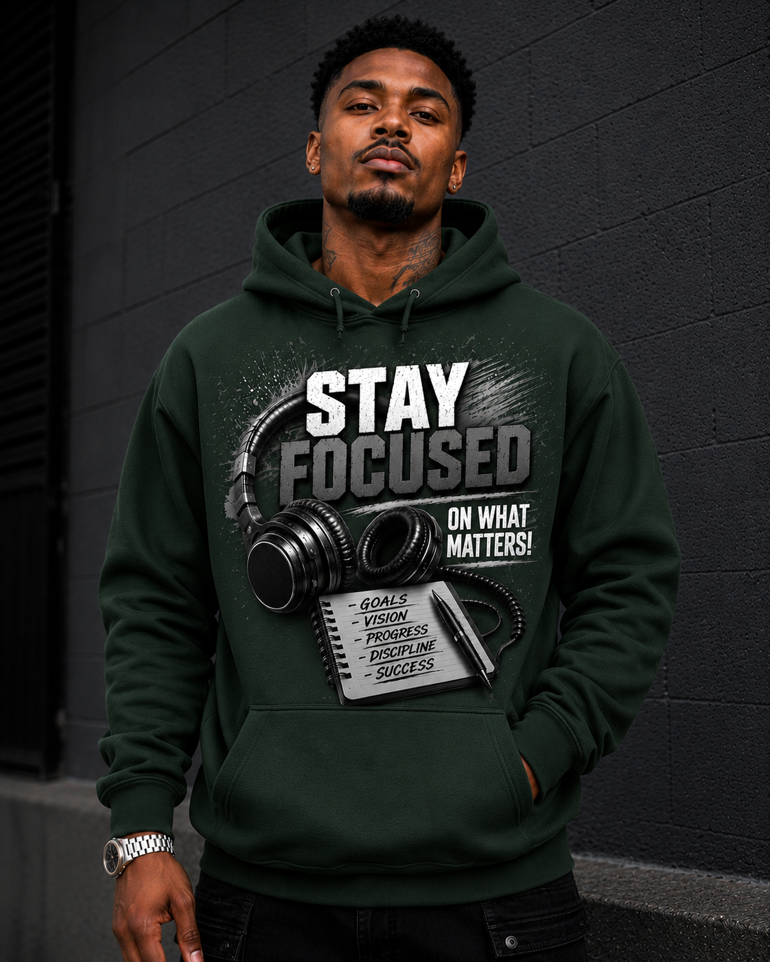 Stay Focused On What Matters Graphic Hoodie – Motivational Streetwear Hoodie