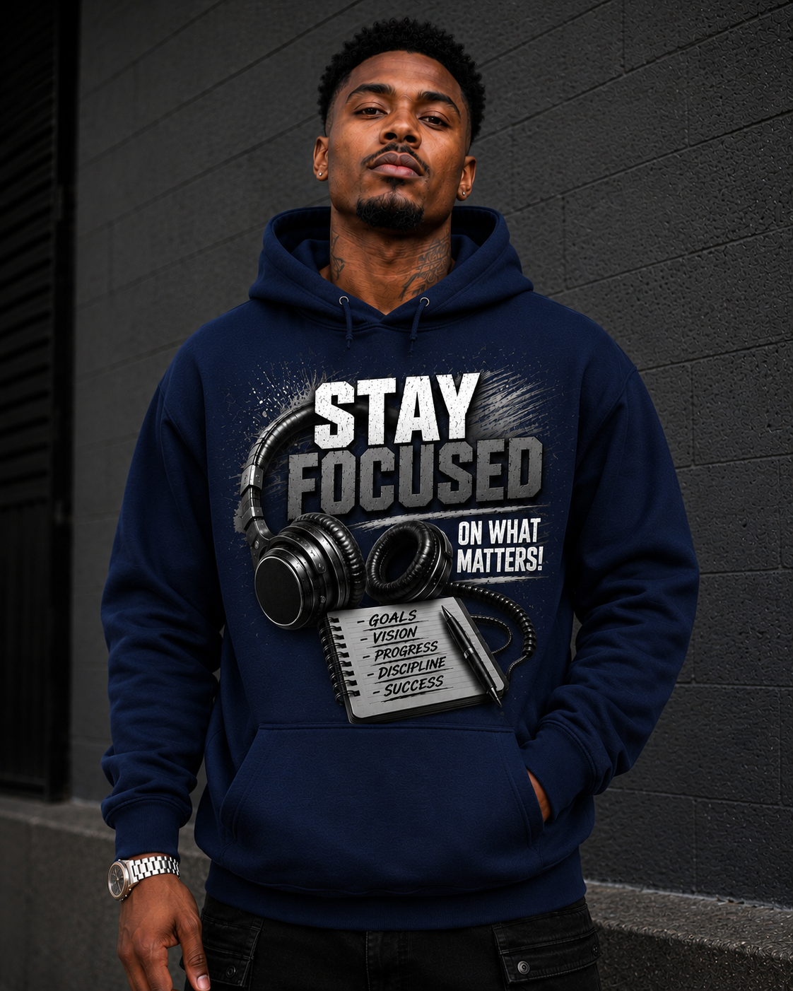 Stay Focused On What Matters Graphic Hoodie – Motivational Streetwear Hoodie