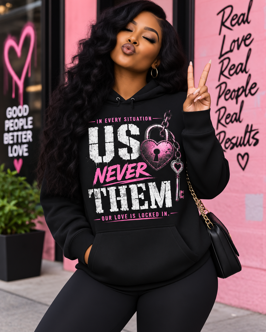 It’s US Never THEM Graphic Hoodie – Our Love Is Locked In Hoodie