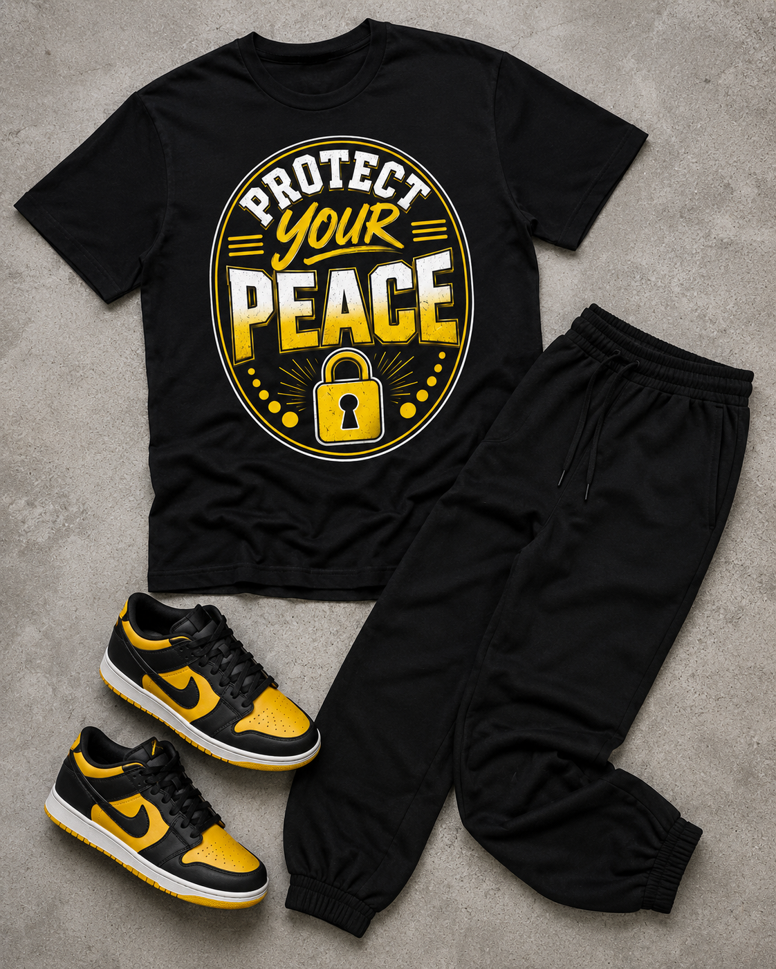 Protect Your Peace Graphic T-Shirt – Motivational Lock & Positive Mindset Tee