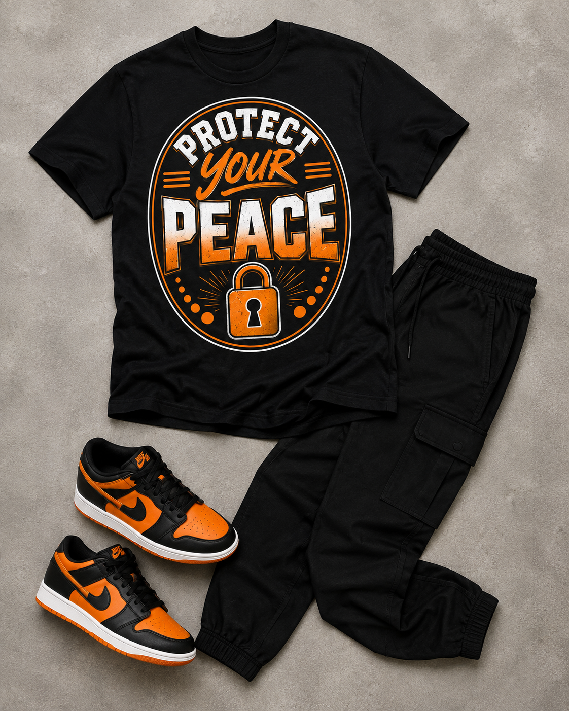 Protect Your Peace Graphic T-Shirt – Motivational Lock & Positive Mindset Tee