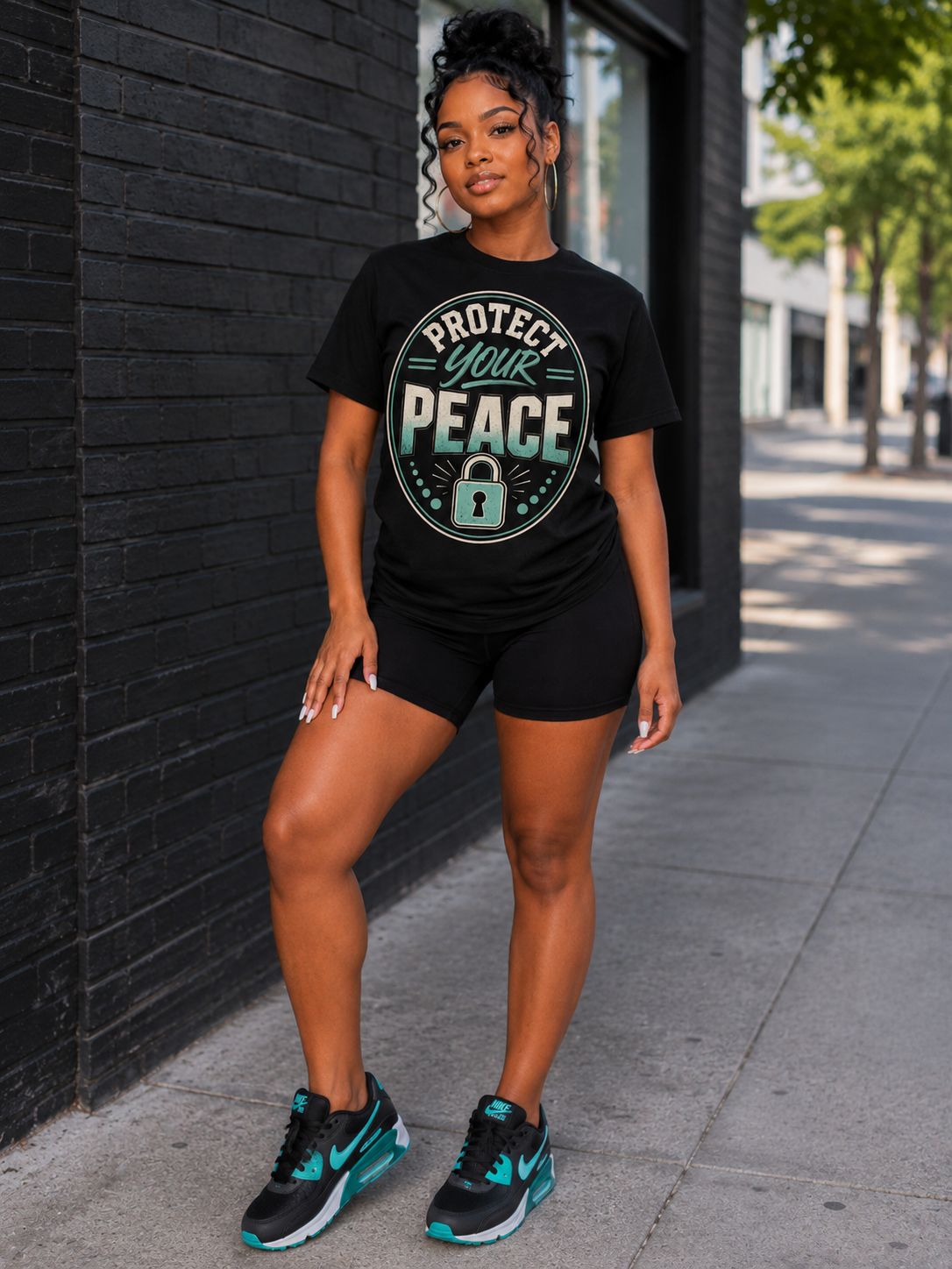 Protect Your Peace Graphic T-Shirt – Motivational Lock & Positive Mindset Tee